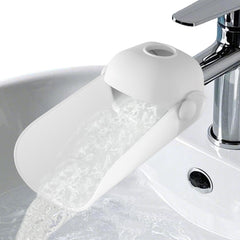 KOMIDK Faucet Extender packaging shows ready to use setup for busy families