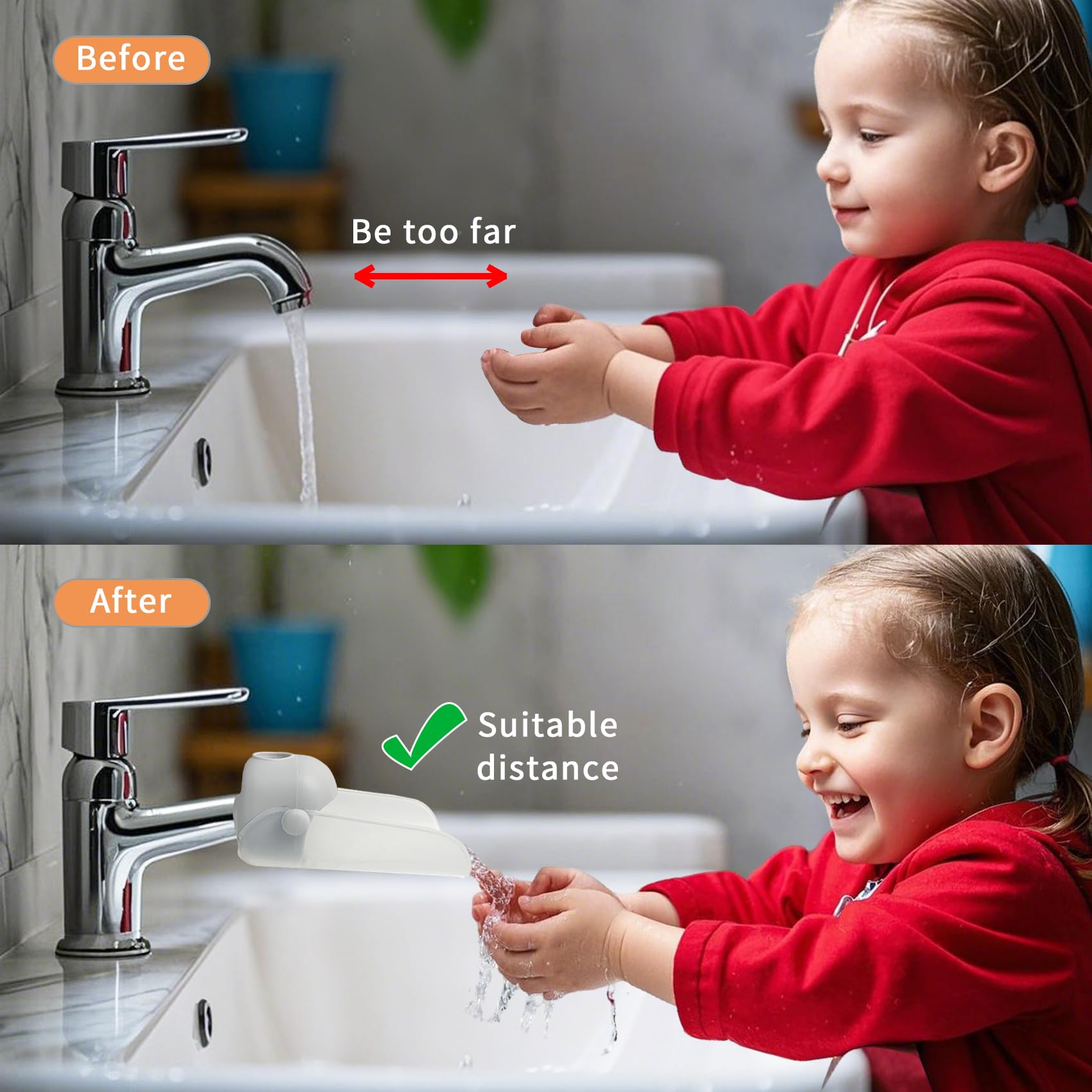 KOMIDK toddler friendly extender helps kids wash hands independently and safely