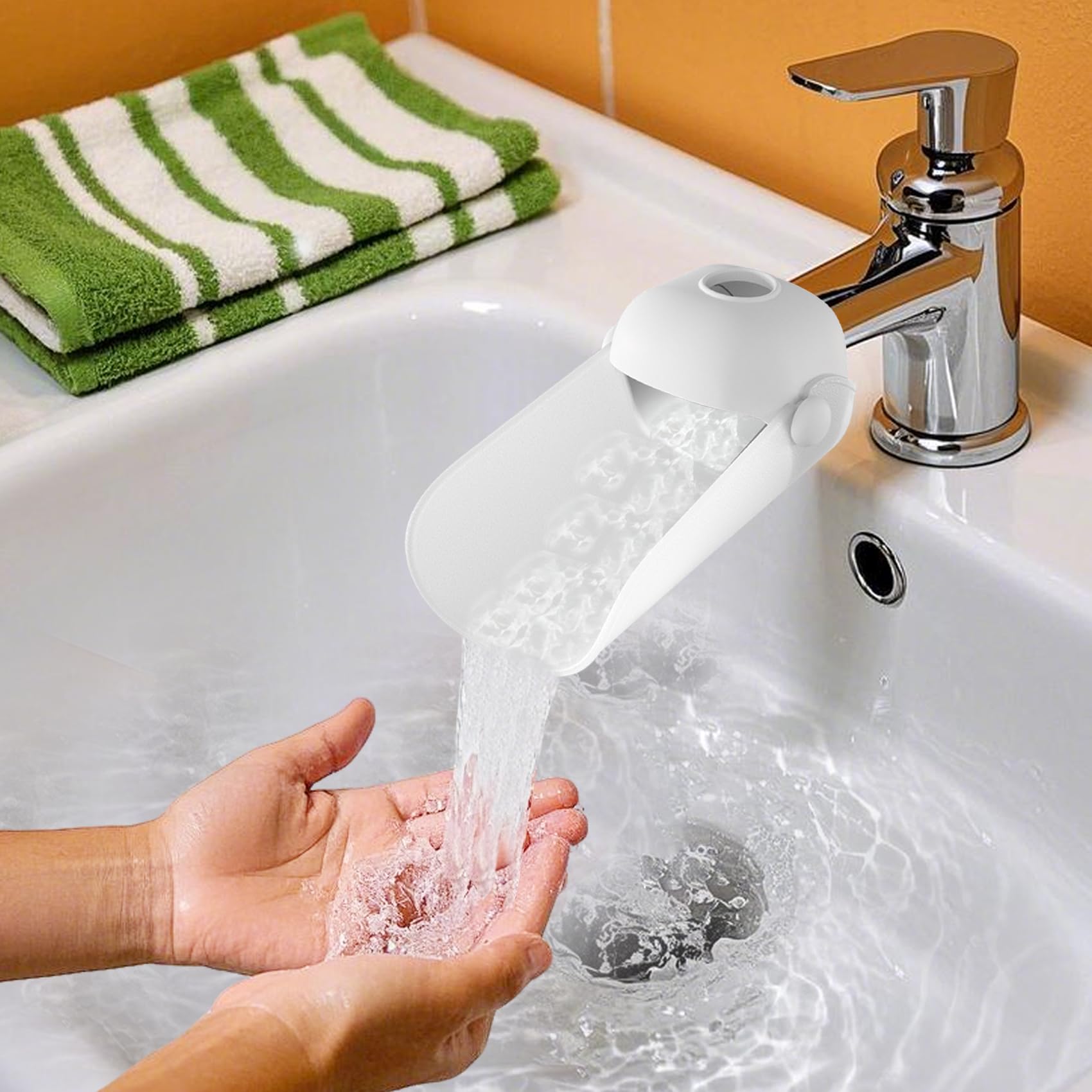 KOMIDK Faucet Extender installation is tool free for quick bathroom upgrades