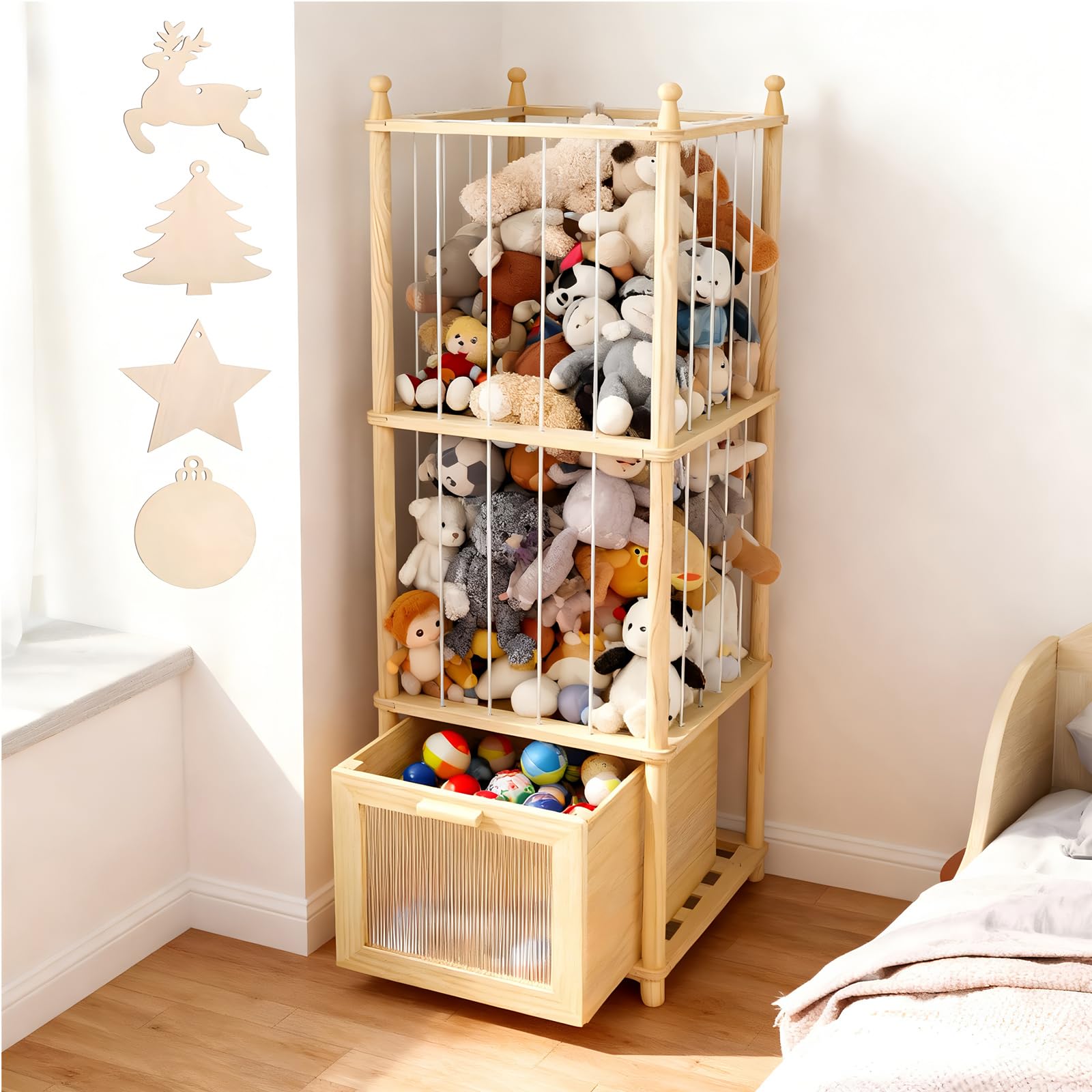 Kompaktayc stuffed animal storage with clear-view drawer boosts visibility and quick toy access.