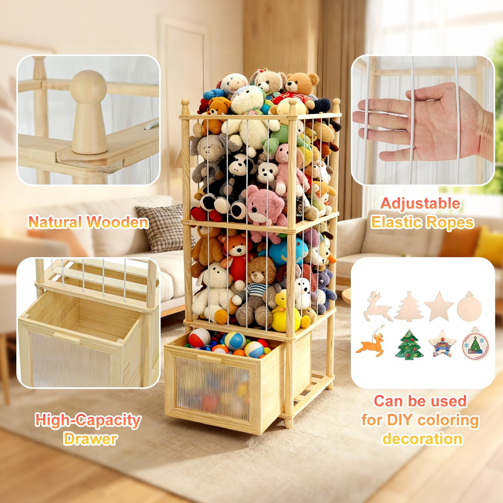 Kompaktayc stuffed animal storage open top tier streamlines grab-and-go play sessions.