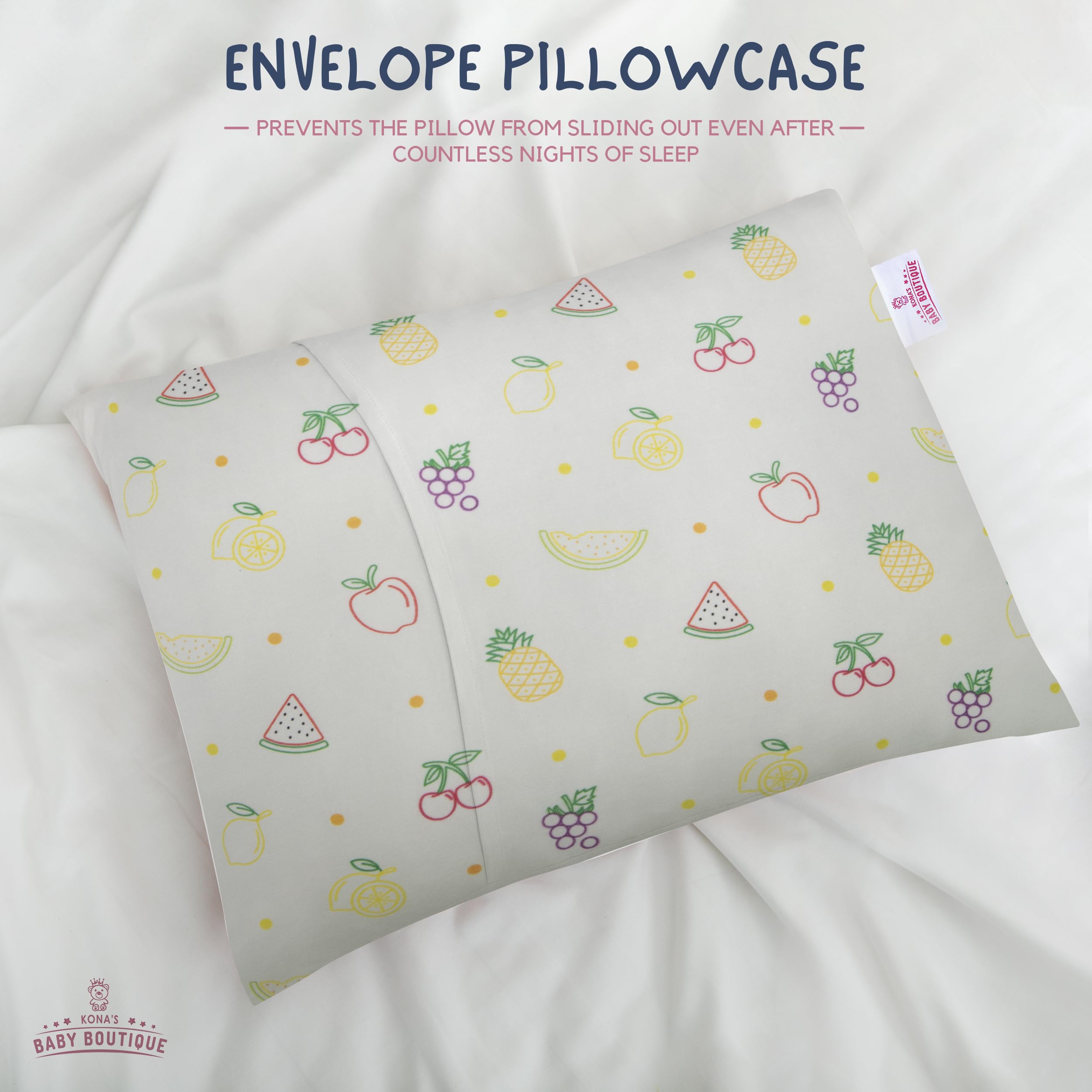 Kona's Baby Boutique 250g microfibre filling delivers gentle neck support.