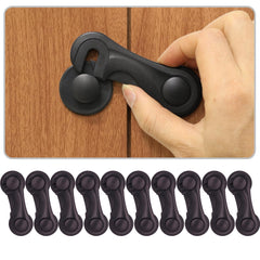 KongNai cabinet locks in black on a smooth cabinet door for safer playtime.