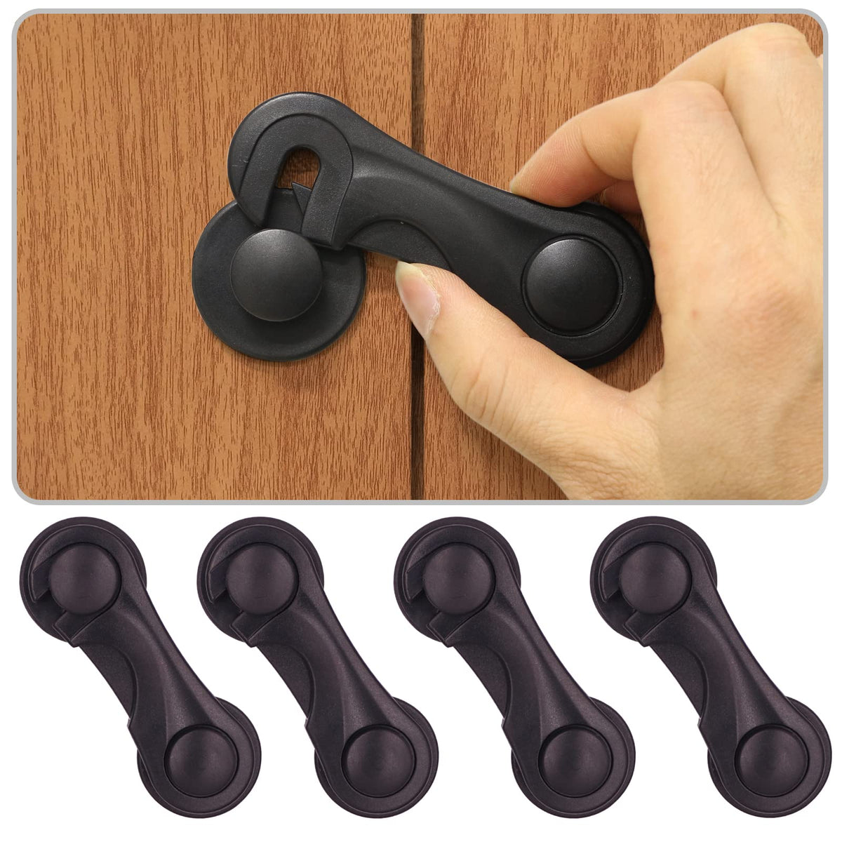 KongNai cabinet locks 4pack close-up demonstrates sturdy, child-safe design.