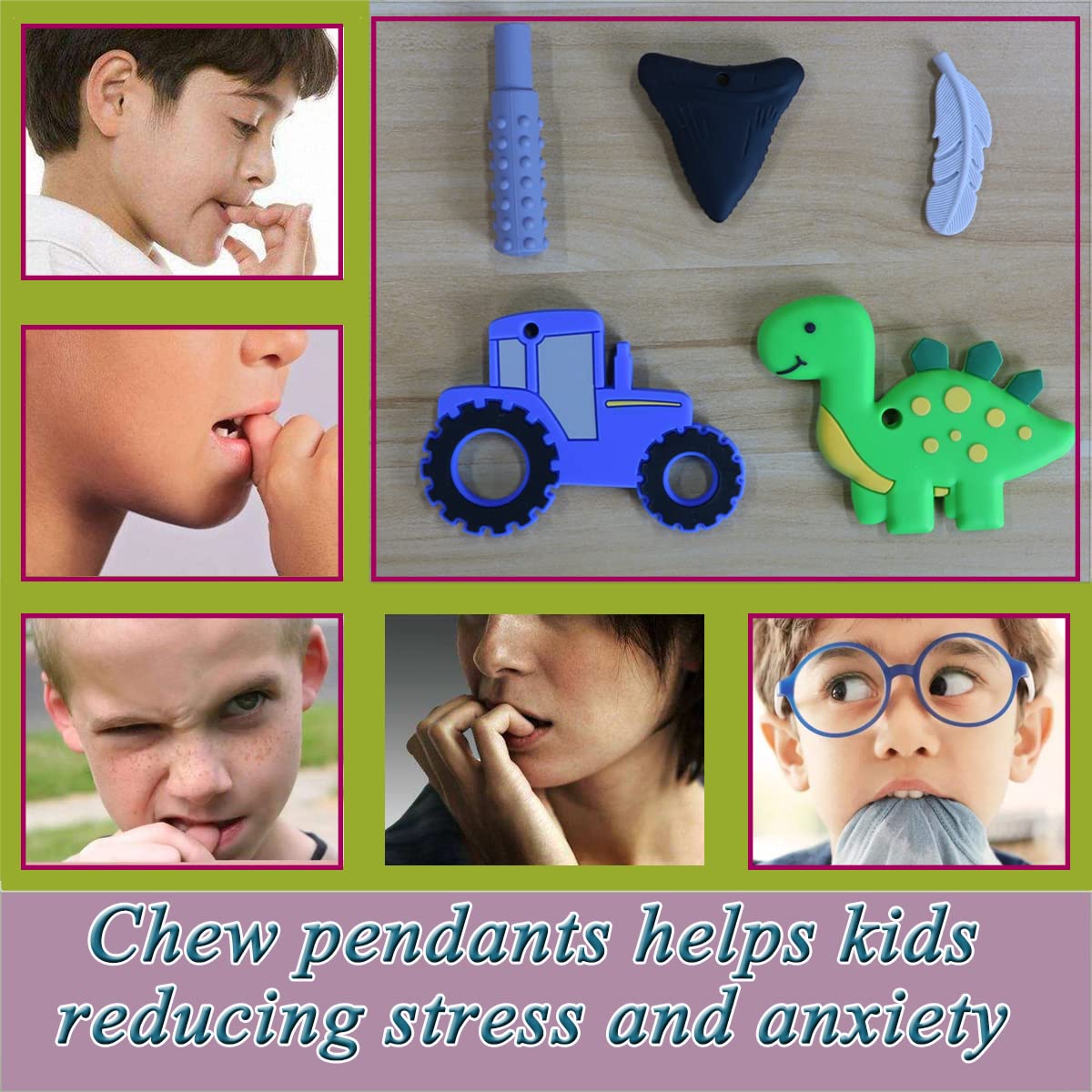 KongNai chew-necklace packaging image shows five color options.