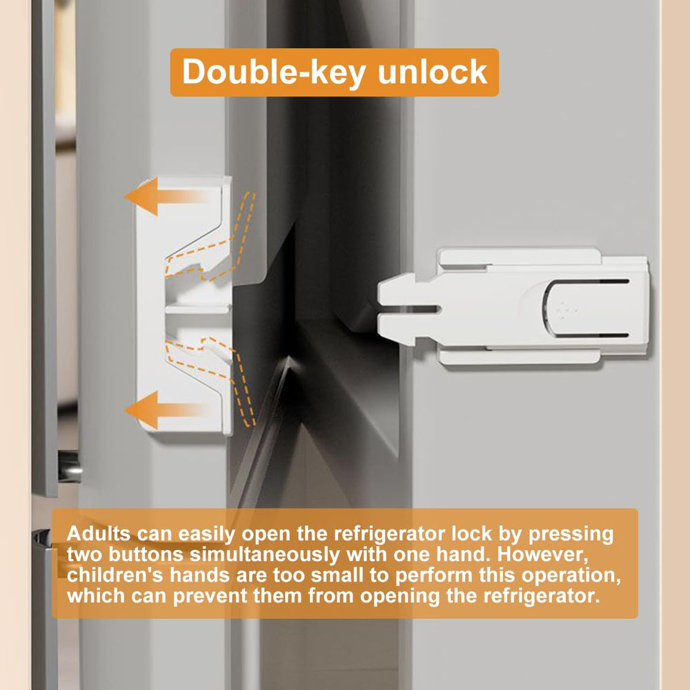 KongNai fridge lock close-up highlights BPA-free, non-toxic ABS material.