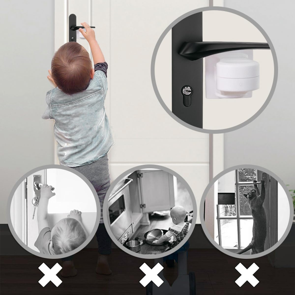 KongNai minimalist door lock blends with interior design while enhancing safety.