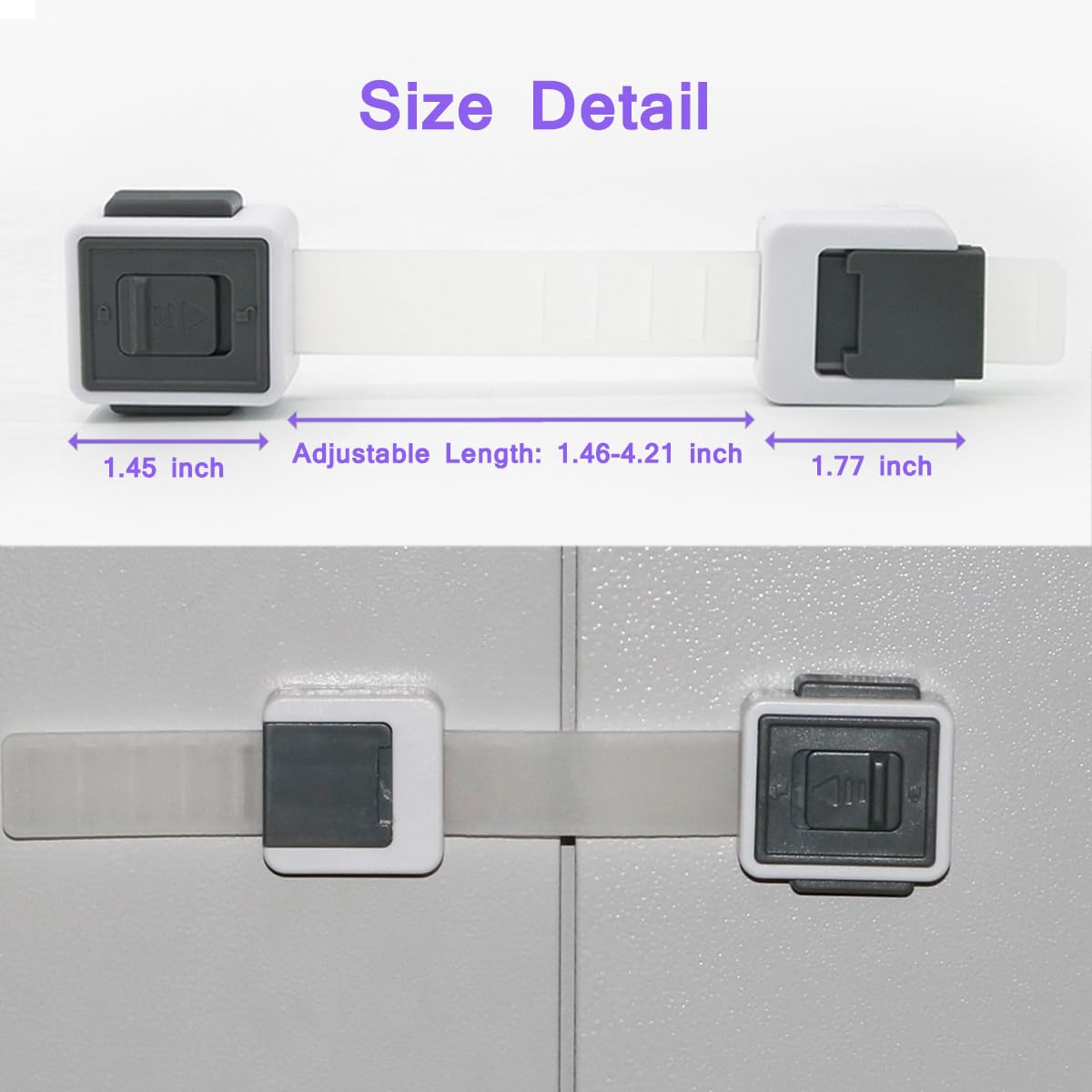 KongNai pantry lock close-up emphasizes child safety and easy release