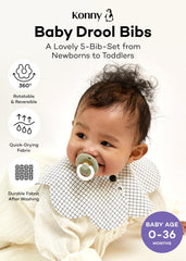 Konny baby bibs with dribble pad for mess management