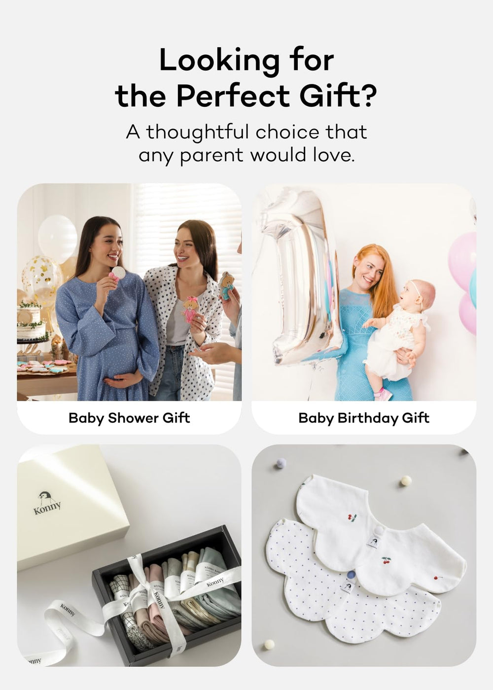 Konny baby bibs highlighting antimicrobial safety and certification