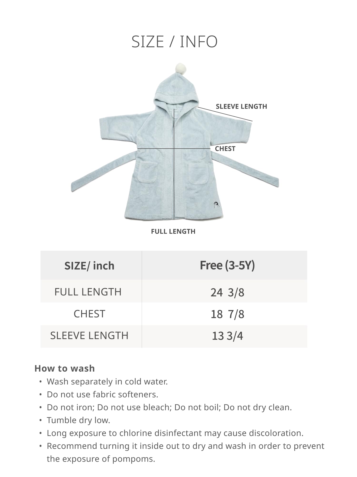 Konny Kids Bathrobe mint with fixed belt and neat stitching.