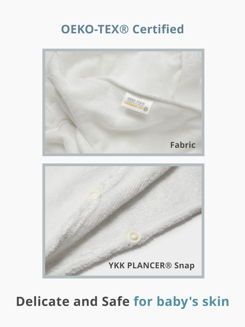 Konny Kids Bathrobe mint shows hang ring for easy air drying.