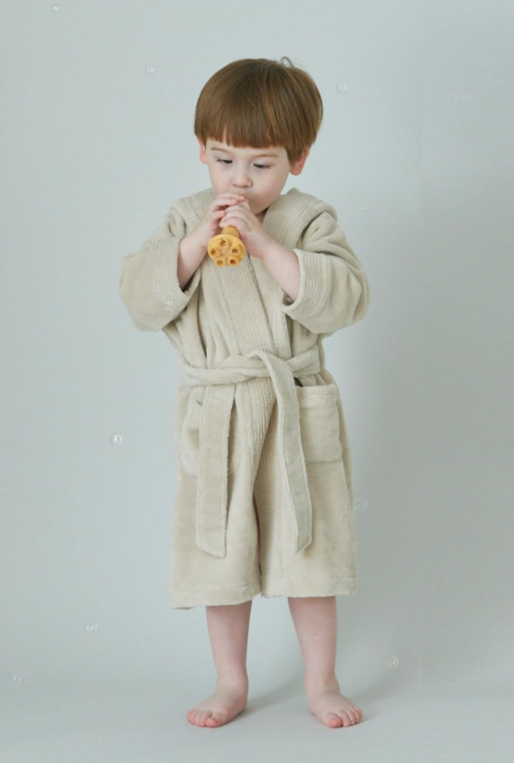 Konny Kids Bathrobes beige care-label removable for easy laundering