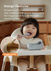 Konny magic curve design—helps little eaters scoop accurate portions.