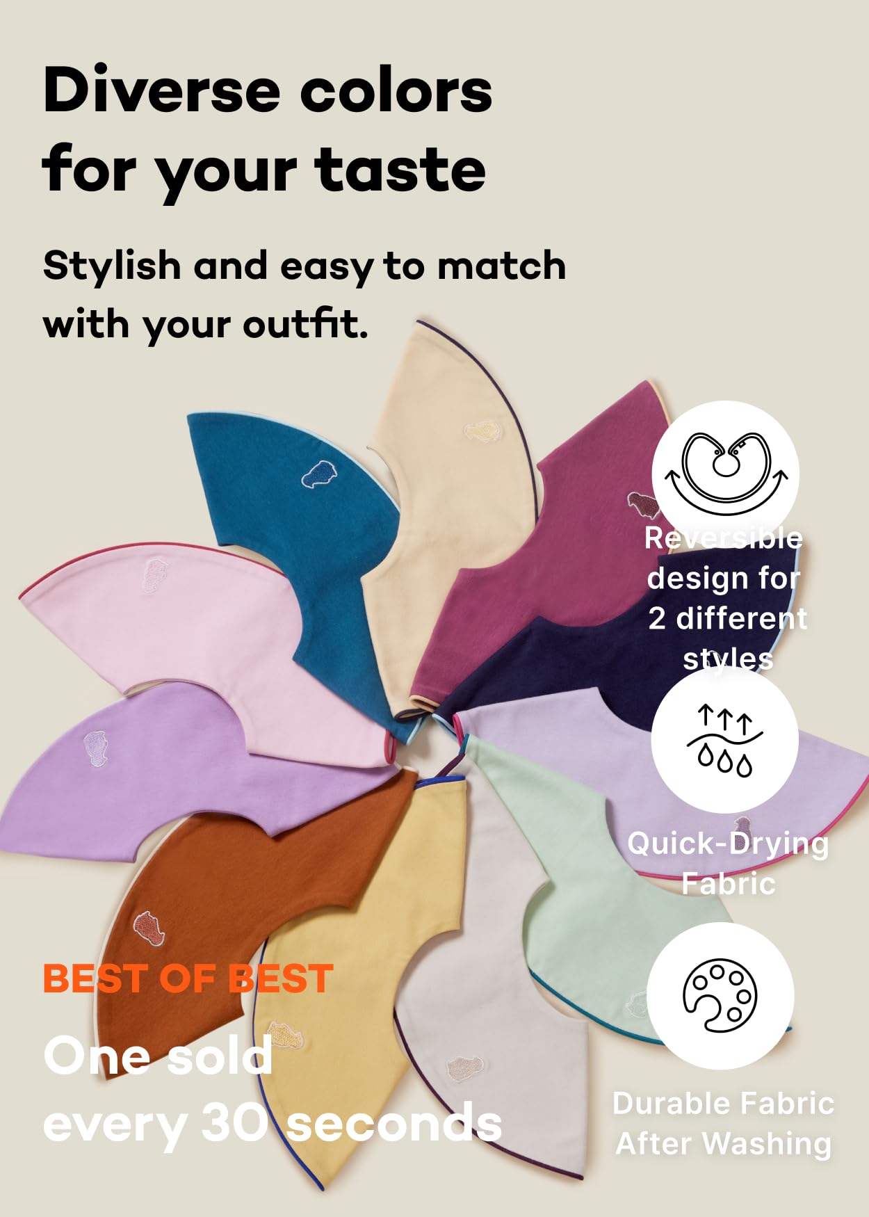 Konny Piped Edge Bib quick-dry closeup highlights drool absorption for quick outfit changes.