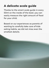 Konny curved-spoon head—easy food delivery to tiny mouths.