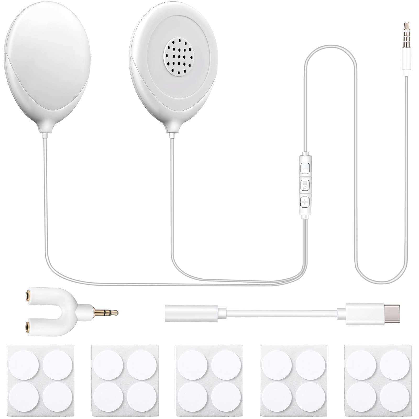 Konohan baby bump headphones set in white for safe womb listening experience.