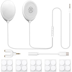 Konohan baby bump headphones set in white for safe womb listening experience.