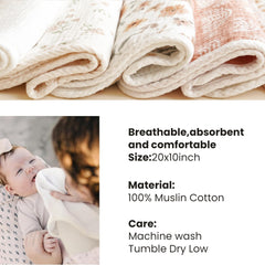 Konssy 6-pack burp cloths in coordinating colors for outfits