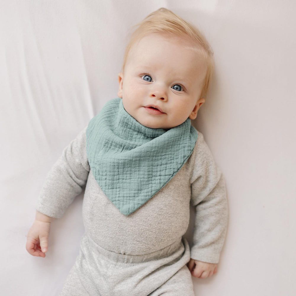 Konssy baby bibs multi-use design doubles as burp cloth and wash cloth