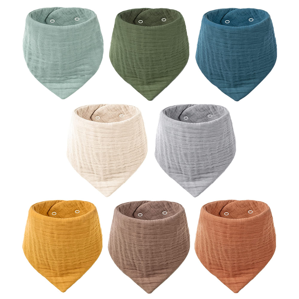 Konssy baby bibs soft-absorbent muslin close-up showing gentle fabric for drool absorption