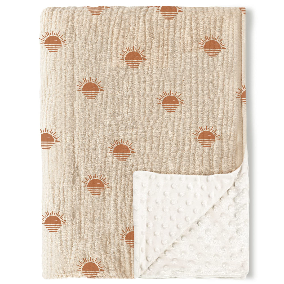 Konssy Baby Blanket front-muslin shows breathable cotton for newborn comfort.