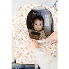Konssy Baby Car Seat Cover feeding chair cover keeps messes away during meals.
