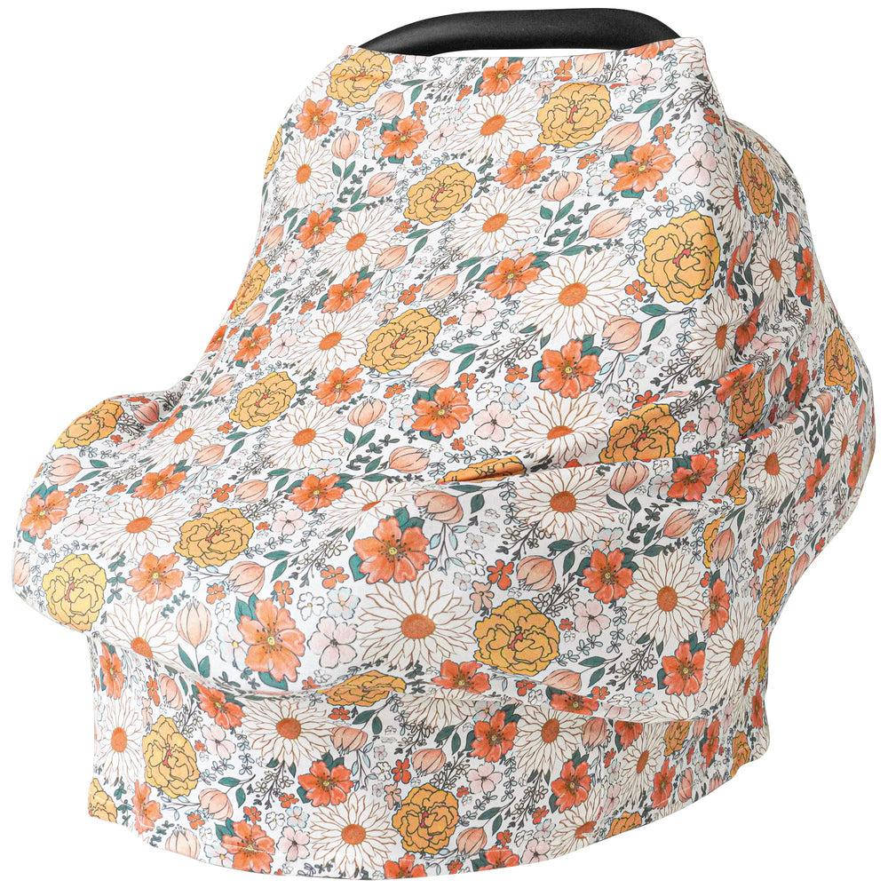 Konssy baby car seat cover provides full coverage for privacy and sun protection.