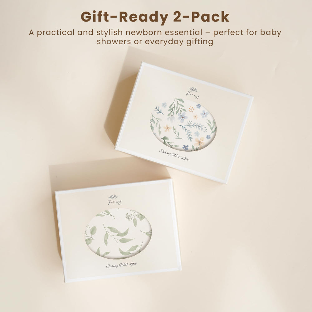 Konssy green leaves covers, neutral nursery style for calming decor