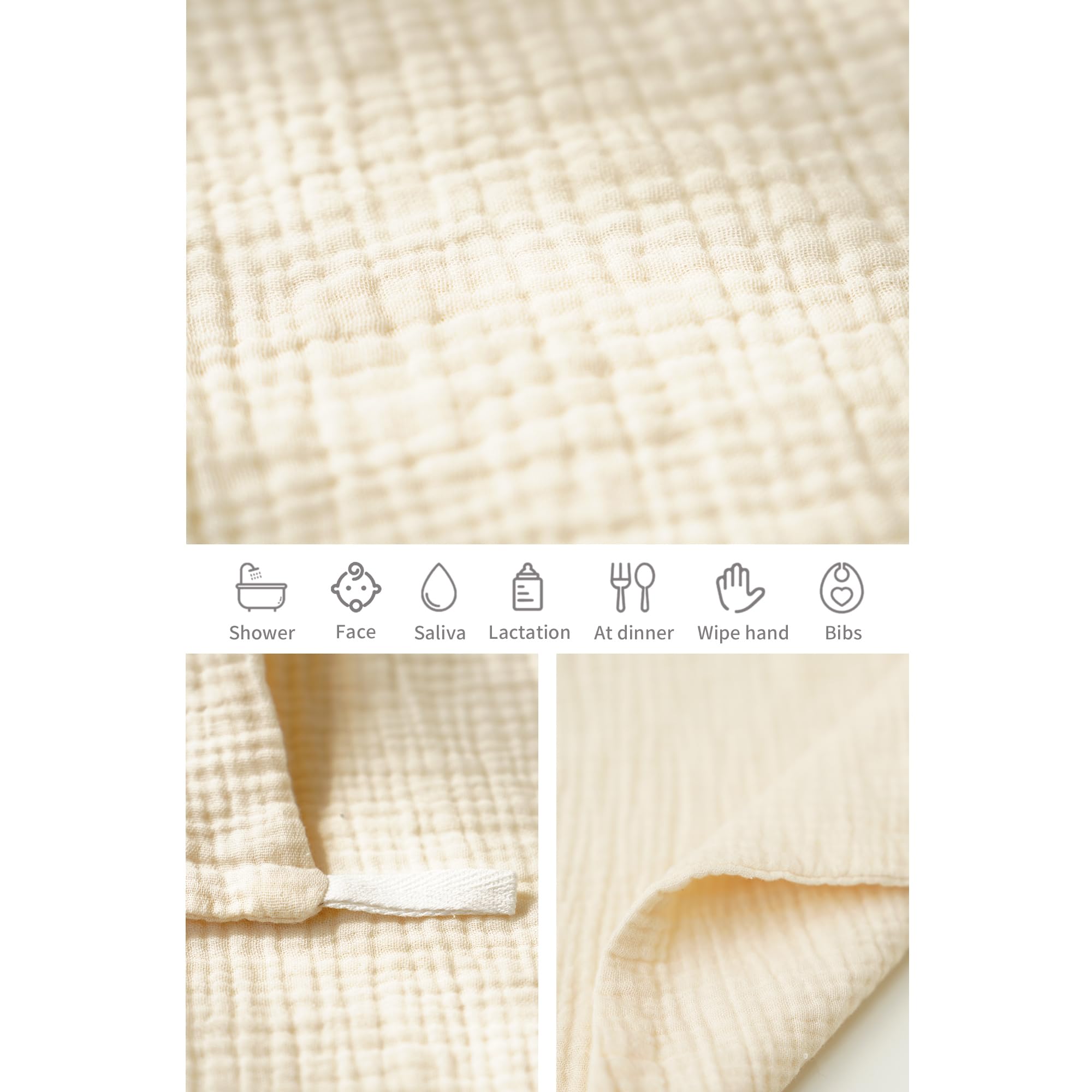 Konssy durable muslin washcloths stay soft after multiple washes.