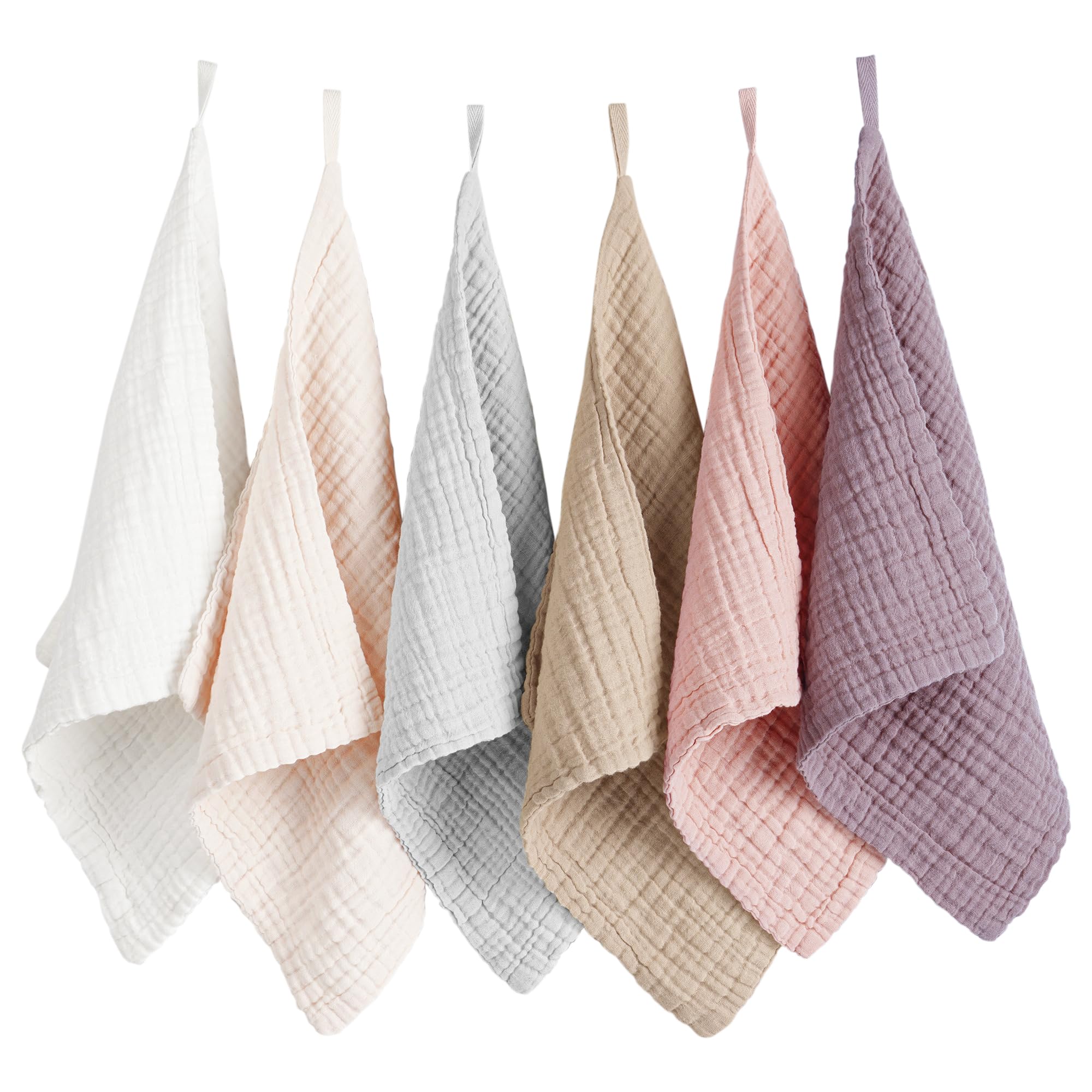 Konssy baby muslin washcloths with soft-touch fabric provide gentle bathtime cleansing.