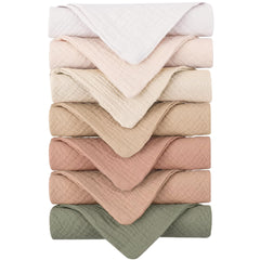 Konssy baby muslin washcloths close-up showing soft fabric for gentle bath time.