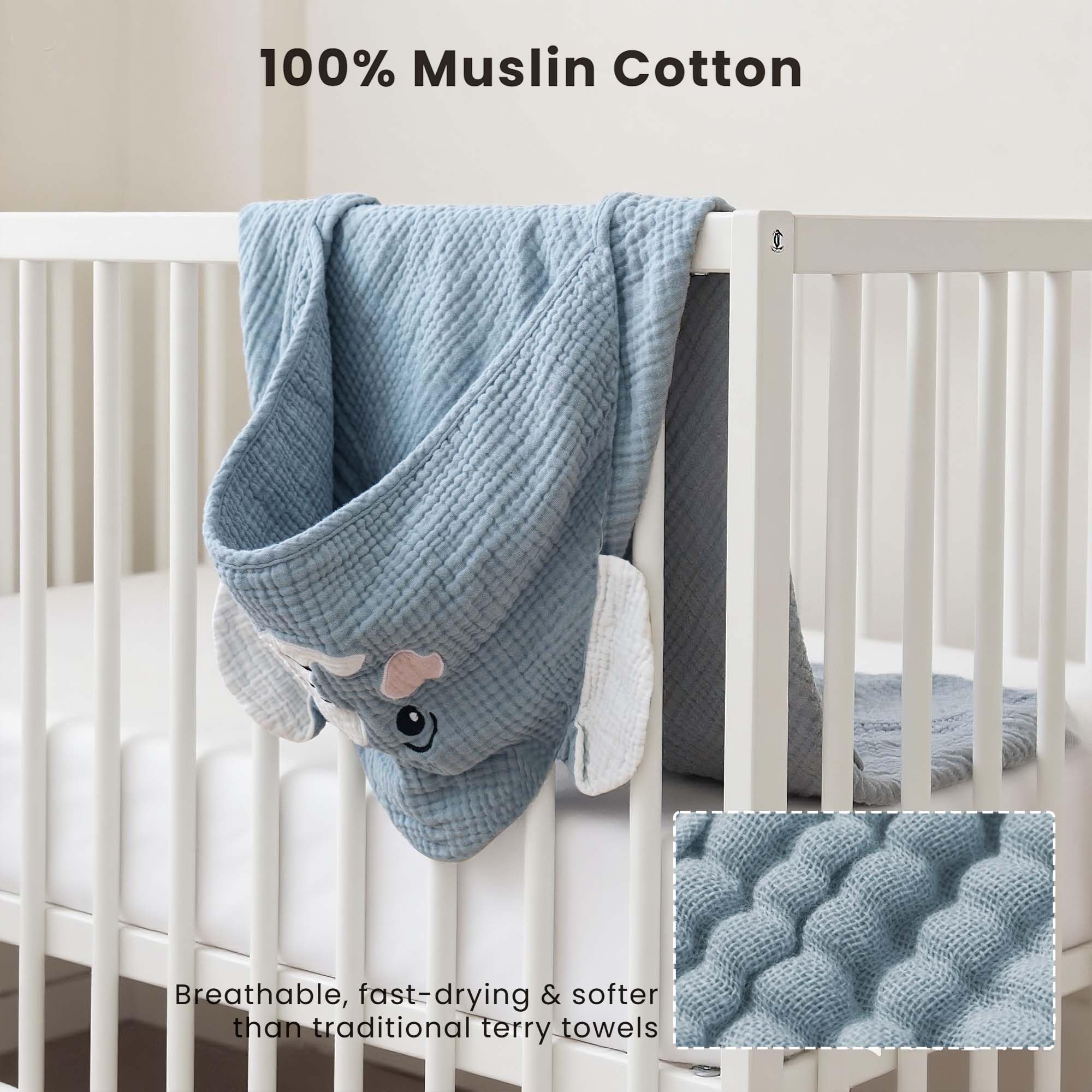 Konssy baby towel wrap after bath highlighting quick absorbency and warm comfort