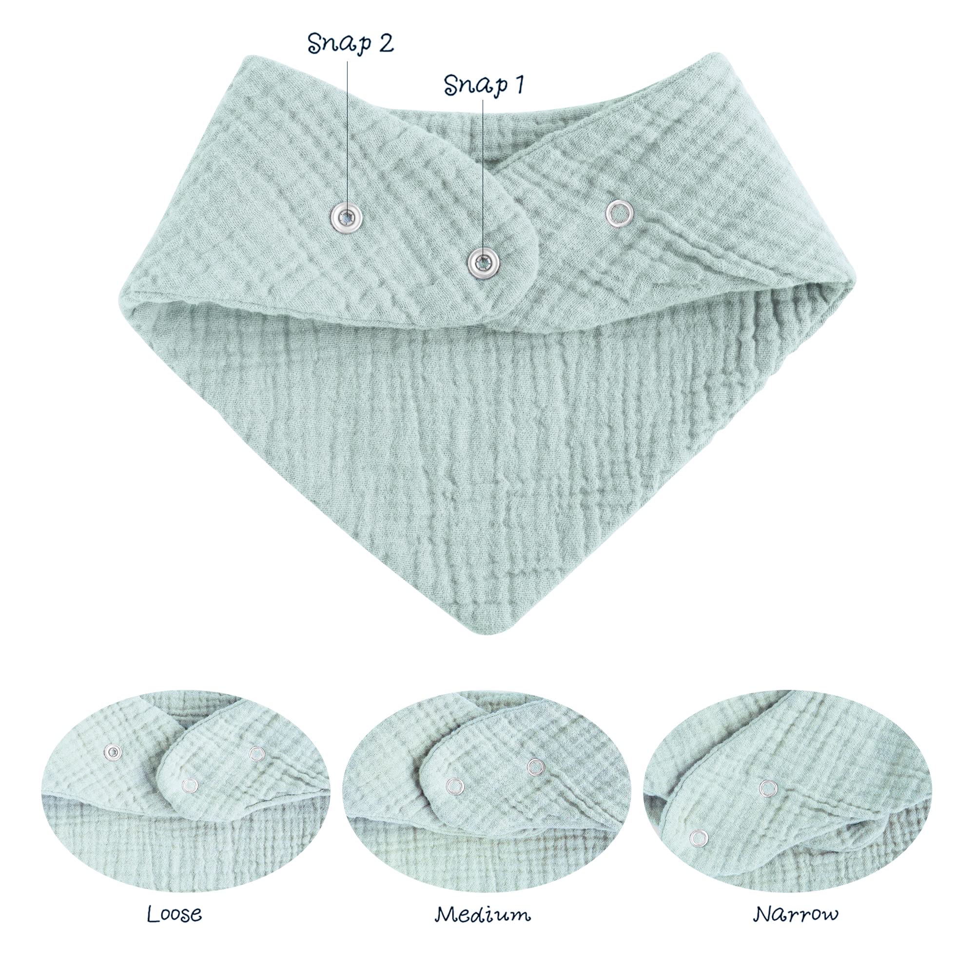 Konssy bandana bibs close-up highlights breathable cotton and plush texture for baby comfort.