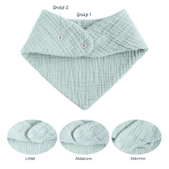 Konssy bandana bibs close-up highlights breathable cotton and plush texture for baby comfort.