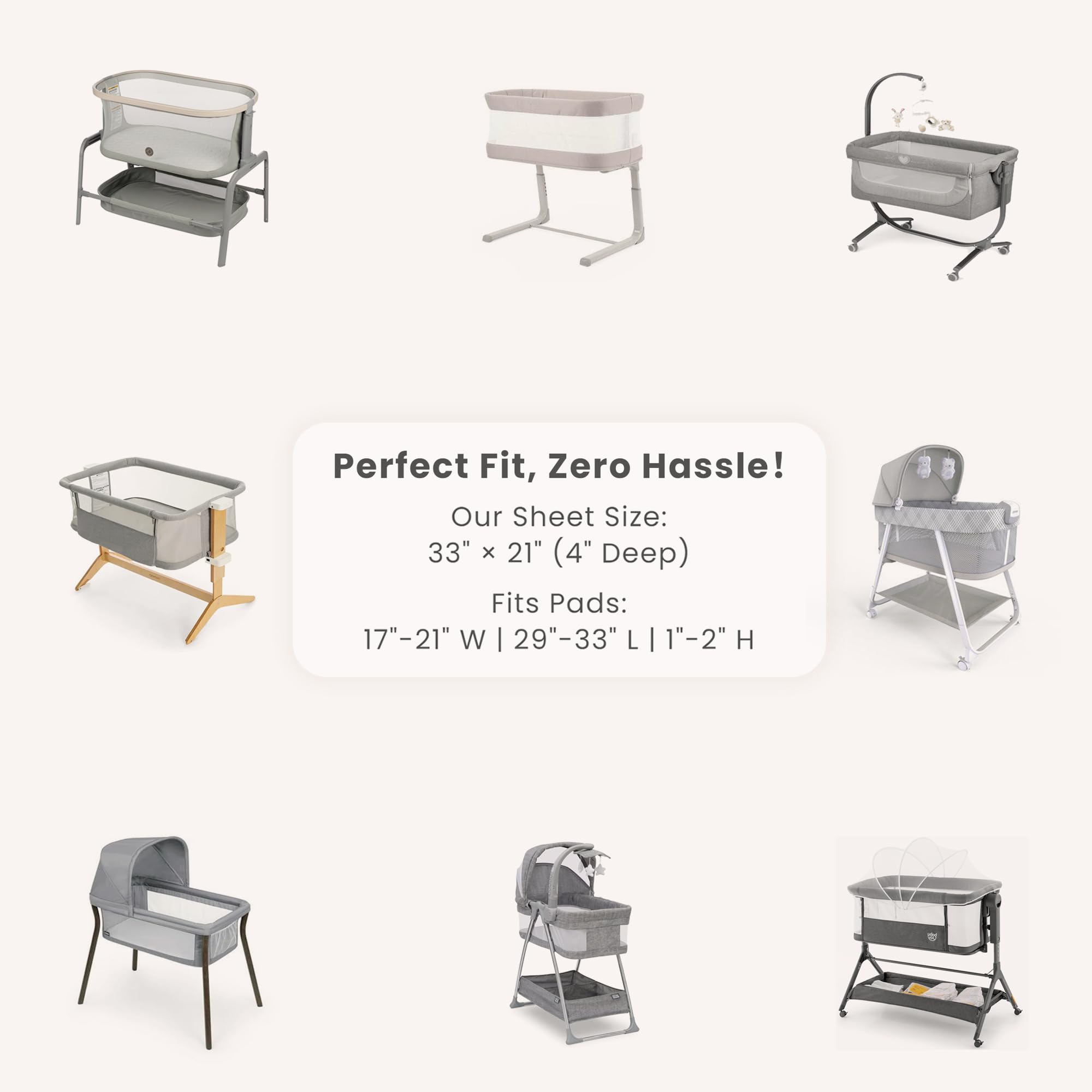 Konssy hourglass oval cradle sheet showing snug oval-fit during movement.