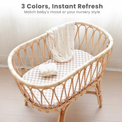 Konssy bassinet sheets elastic-edge secure fit for safety.