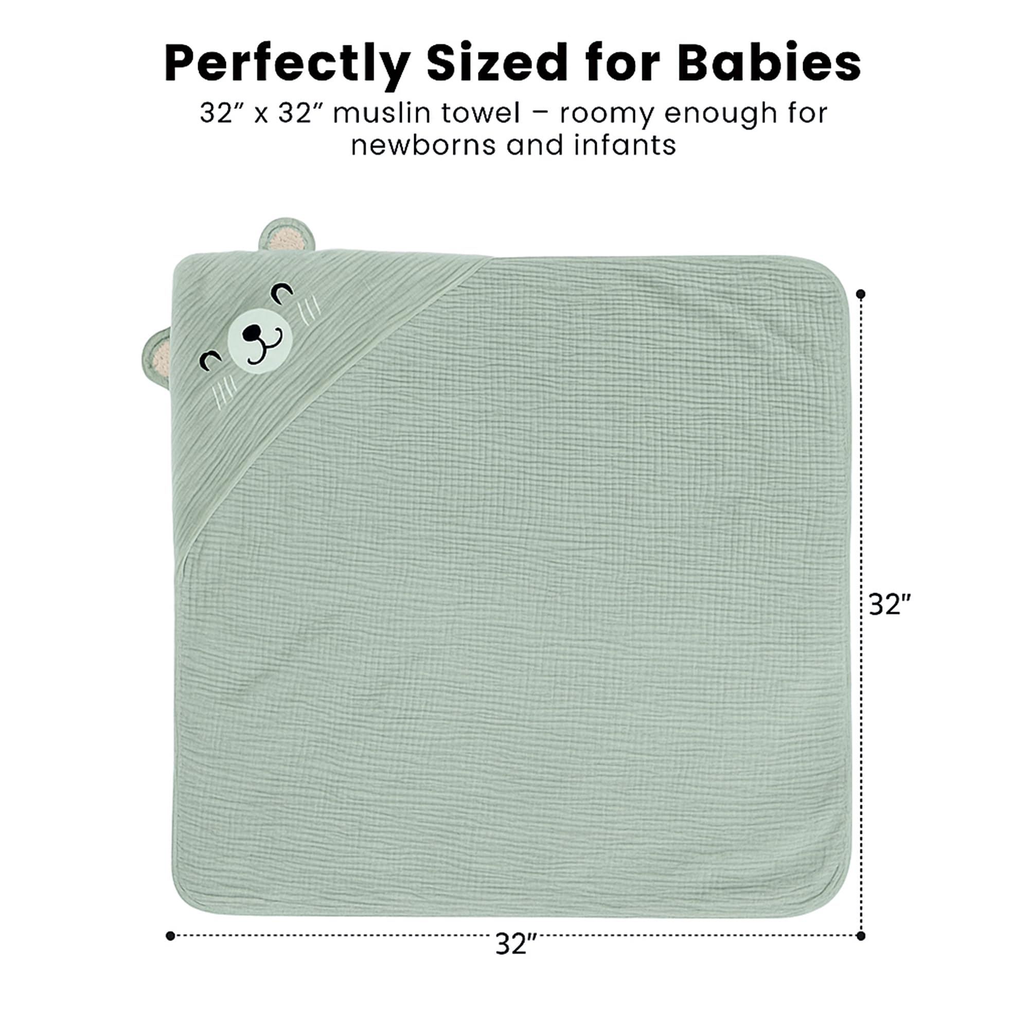 Konssy bath time towel shown drying post-swim or beach visit