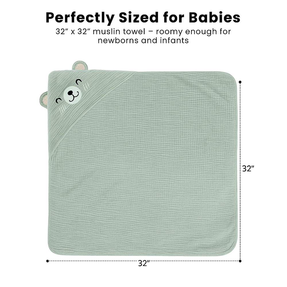 Konssy bath time towel shown drying post-swim or beach visit