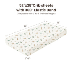 Konssy crib sheet 2-pack fits snugly with 360-degree elastic