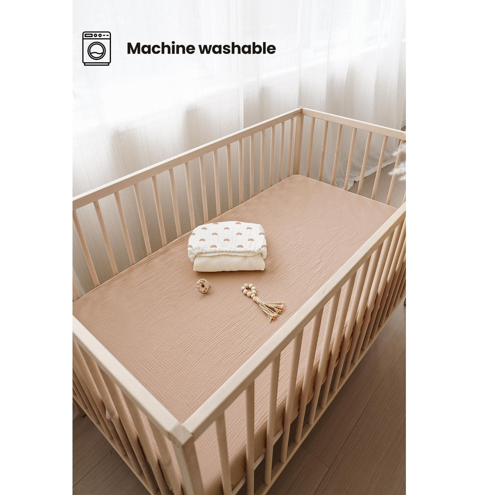 Konssy crib sheets snug fit 360 elastic keeps sheet in place