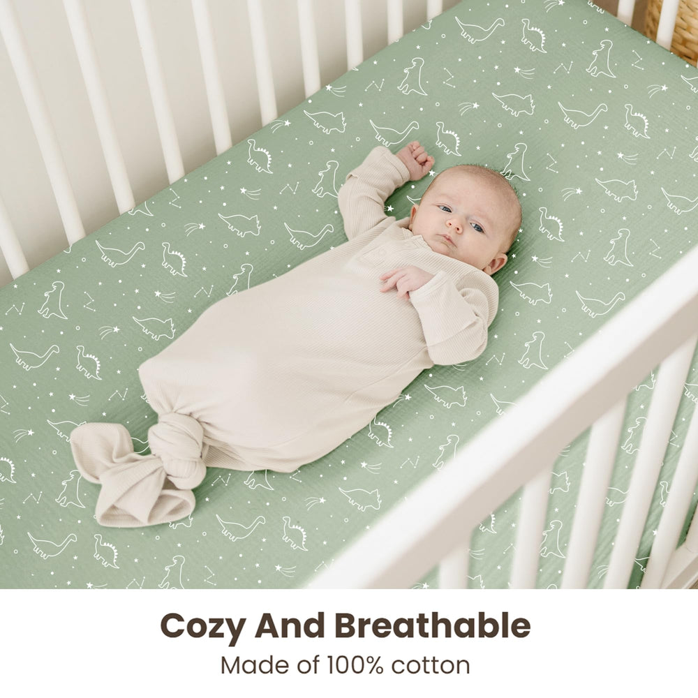Konssy crib sheets wash-durable design withstands repeated laundering