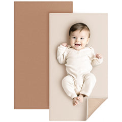 Konssy faux leather baby changing mat folded for travel in a diaper bag