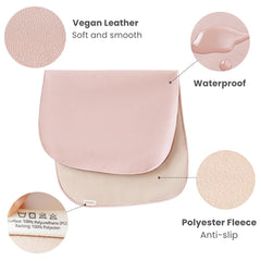 Konssy faux leather baby changing mat texture closeup showing durable material.