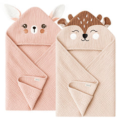 Konssy hooded towel bunny closeup highlights soft fabric for newborn baths.