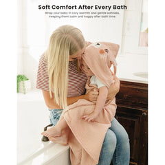 Konssy hooded towel deer design adds playful bath time for toddlers.
