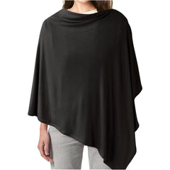 Konssy Knit Nursing Cover in black fabric shows breathable knit for comfortable breastfeeding.