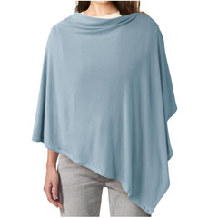 Konssy Knit Nursing Cover blue full privacy design for discreet breastfeeding.