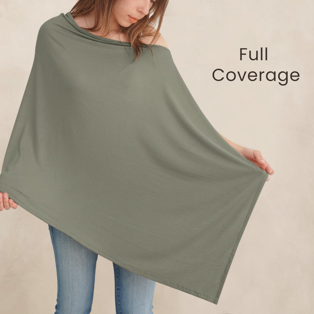 Konssy Knit Nursing Cover doubles as car seat canopy for on-the-go protection.
