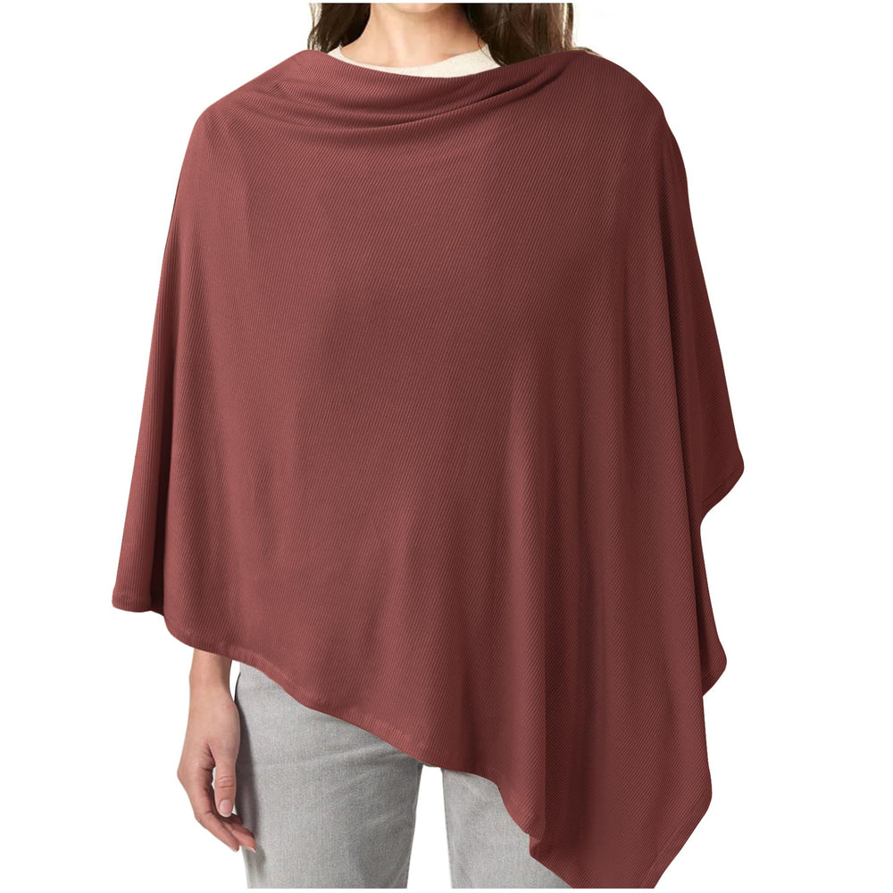 Konssy Knit Nursing Cover chestnut fabric close-up shows soft, breathable knit